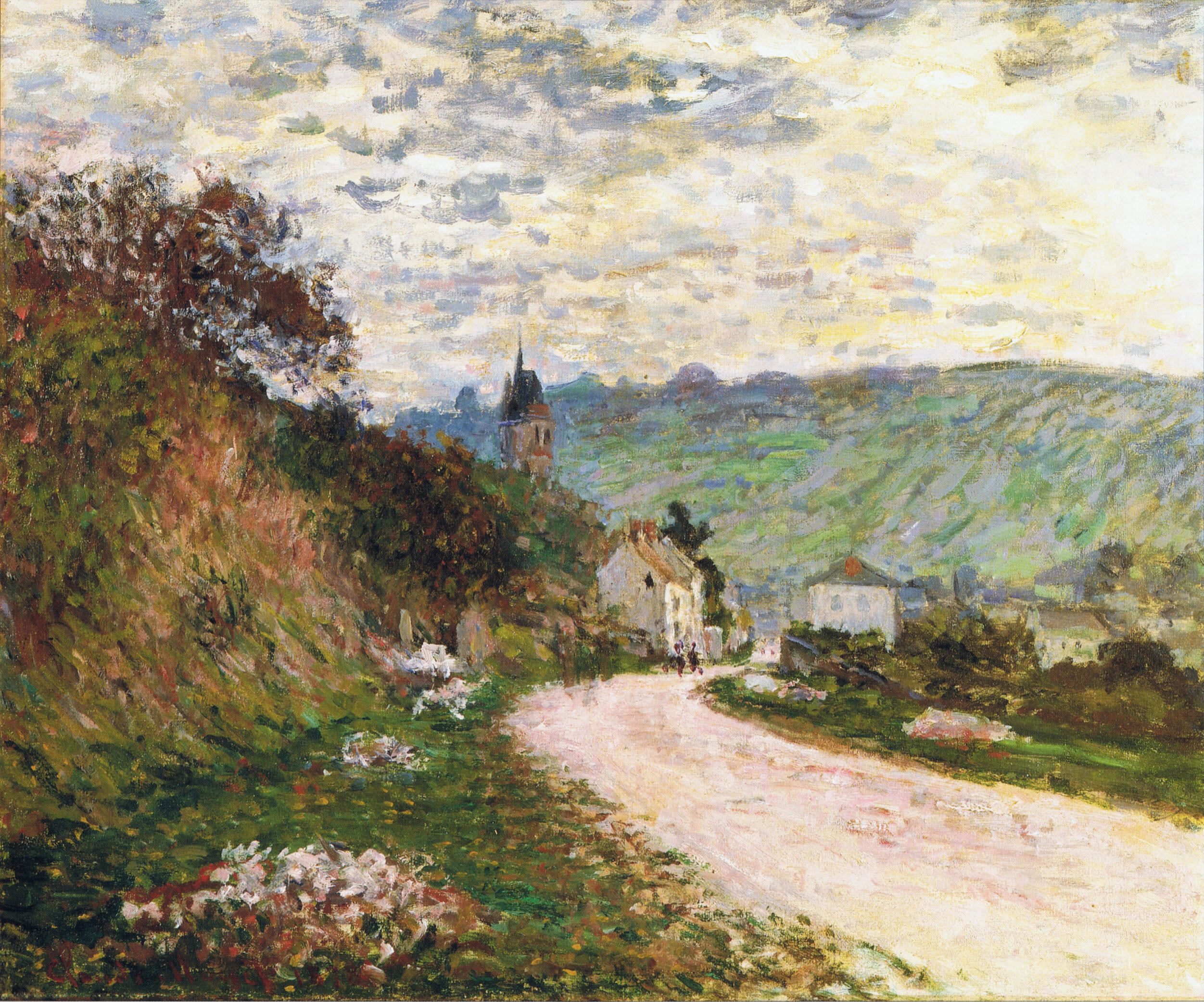 The Route a Vetheuil (1878) - Claude Monet Tablo