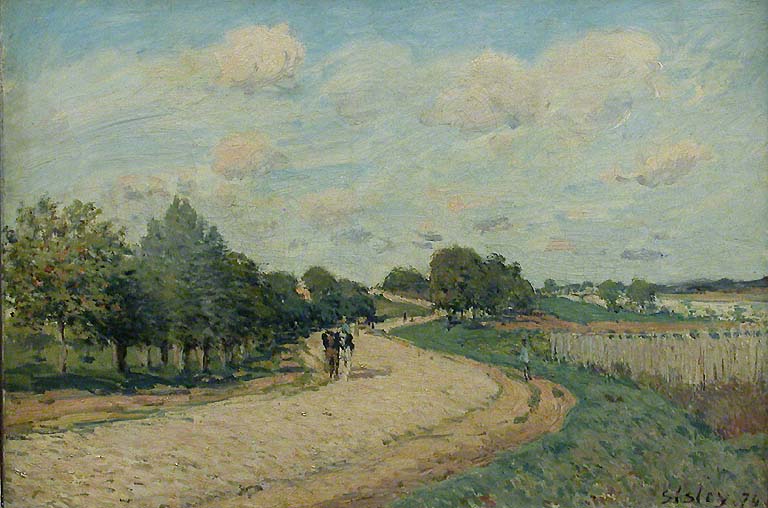 The Route to Mantes (1874) - Alfred Sisley Tablo