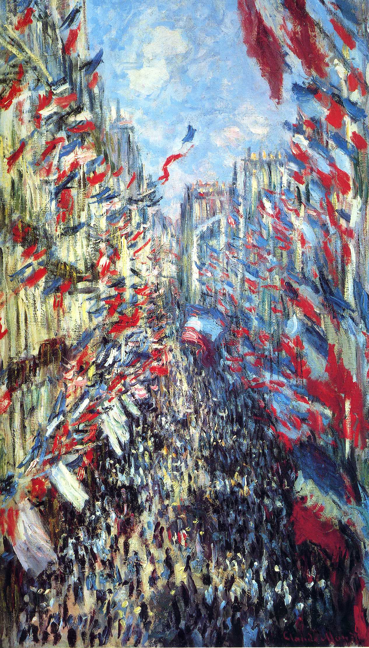 The Rue Montorgueil, Paris (1878) - Claude Monet Tablo
