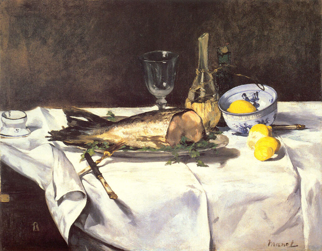 The Salmon (1868) - Edouard Manet Tablo