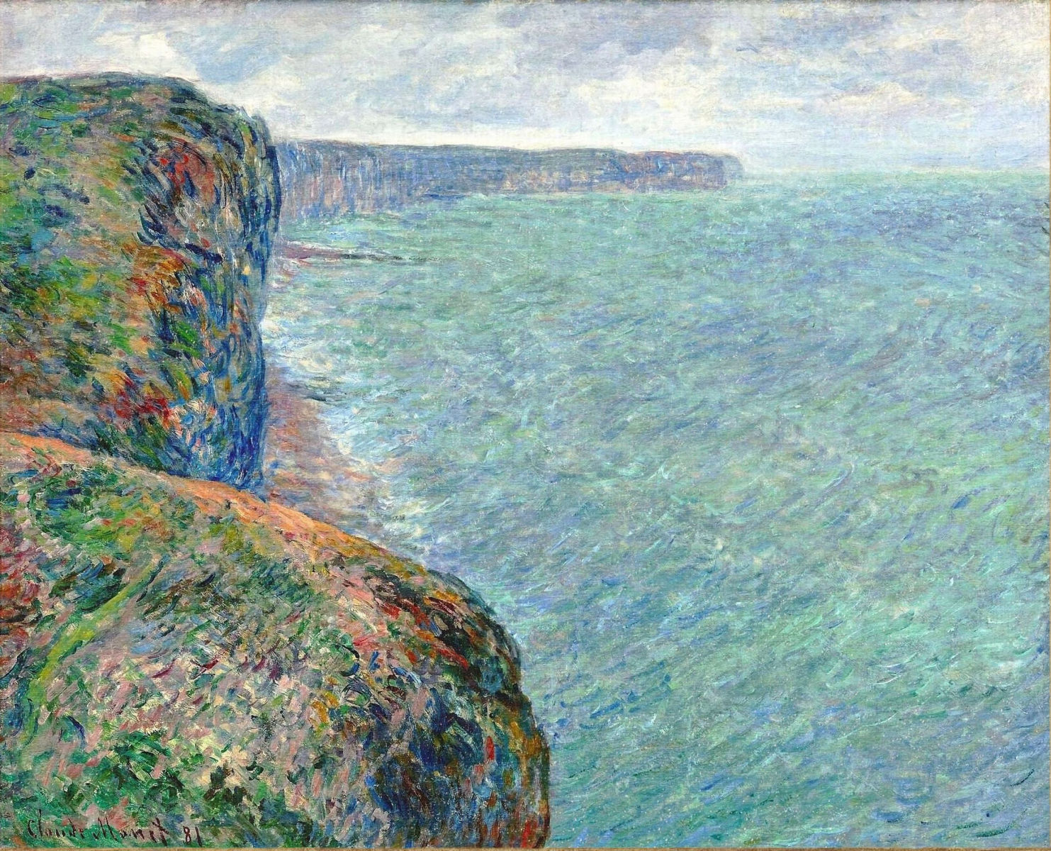 The Sea Seen from the Cliffs of Fecamp (1881) - Claude Monet Tablo