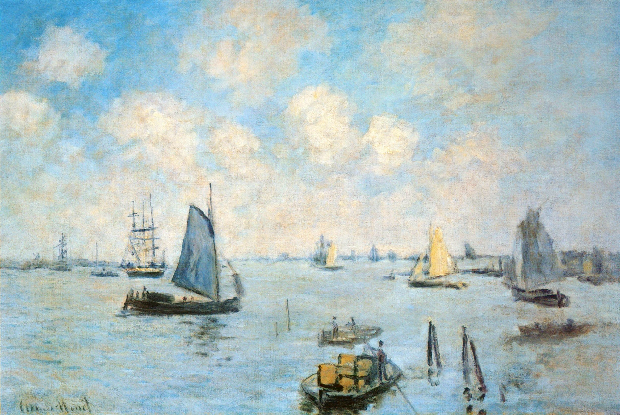 The Sea at Amsterdam (1874) - Claude Monet Tablo