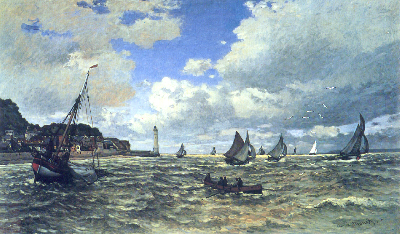 The Seine Estuary at Honfluer (1865) - Claude Monet Tablo