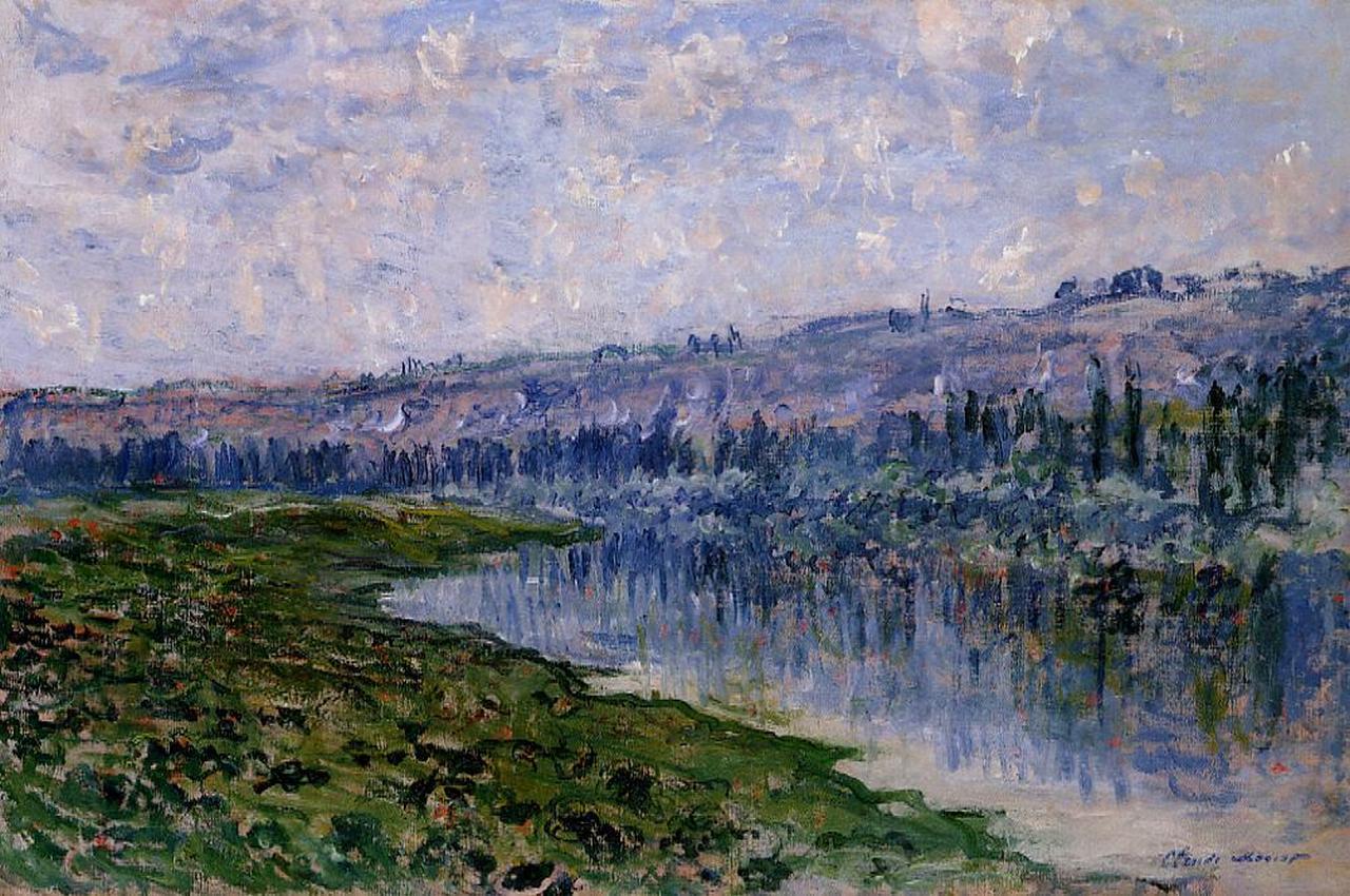 The Seine and the Chaantemesle Hills (1880) - Claude Monet Tablo
