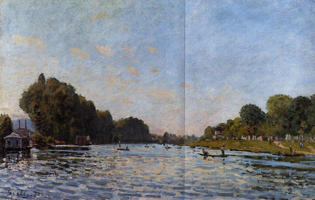 The Seine at Bougival (1872) – Alfred Sisley Tablo