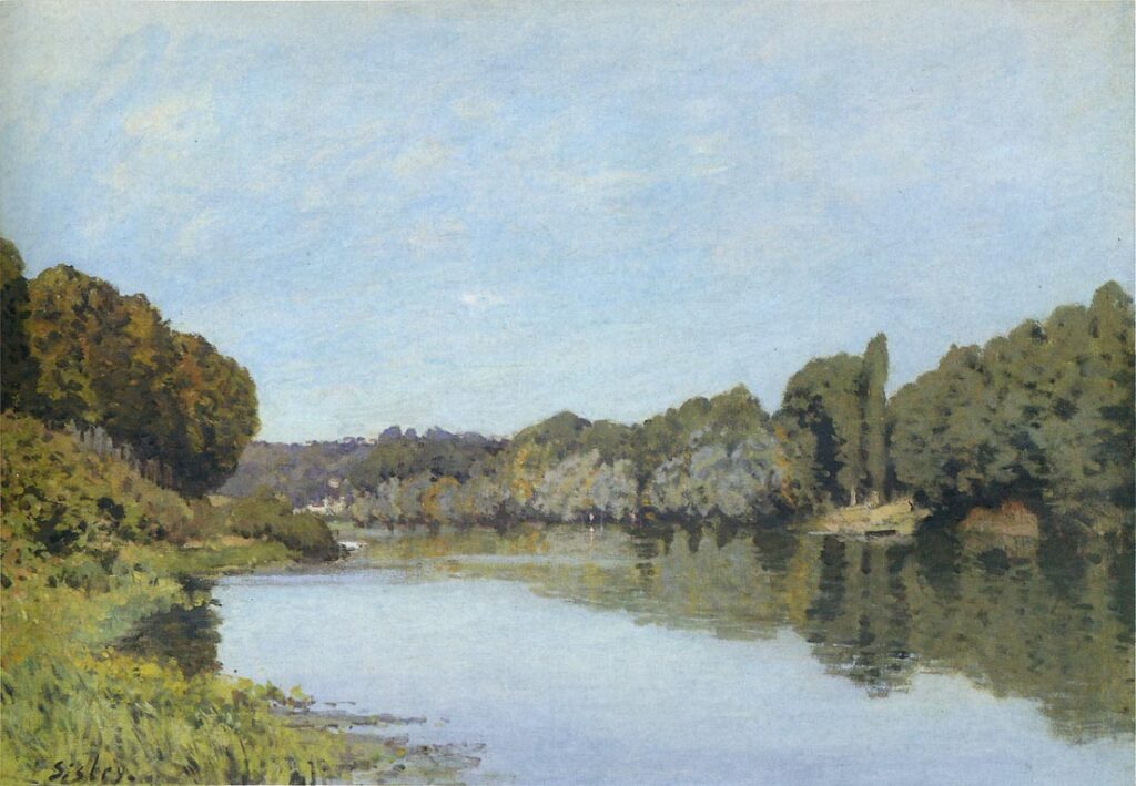 The Seine at Bougival (1873) - Alfred Sisley Tablo