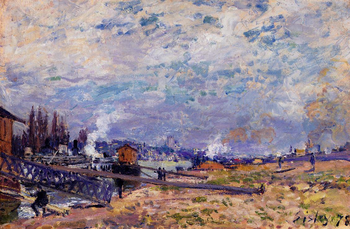 The Seine at Grenelle (1878) - Alfred Sisley Tablo
