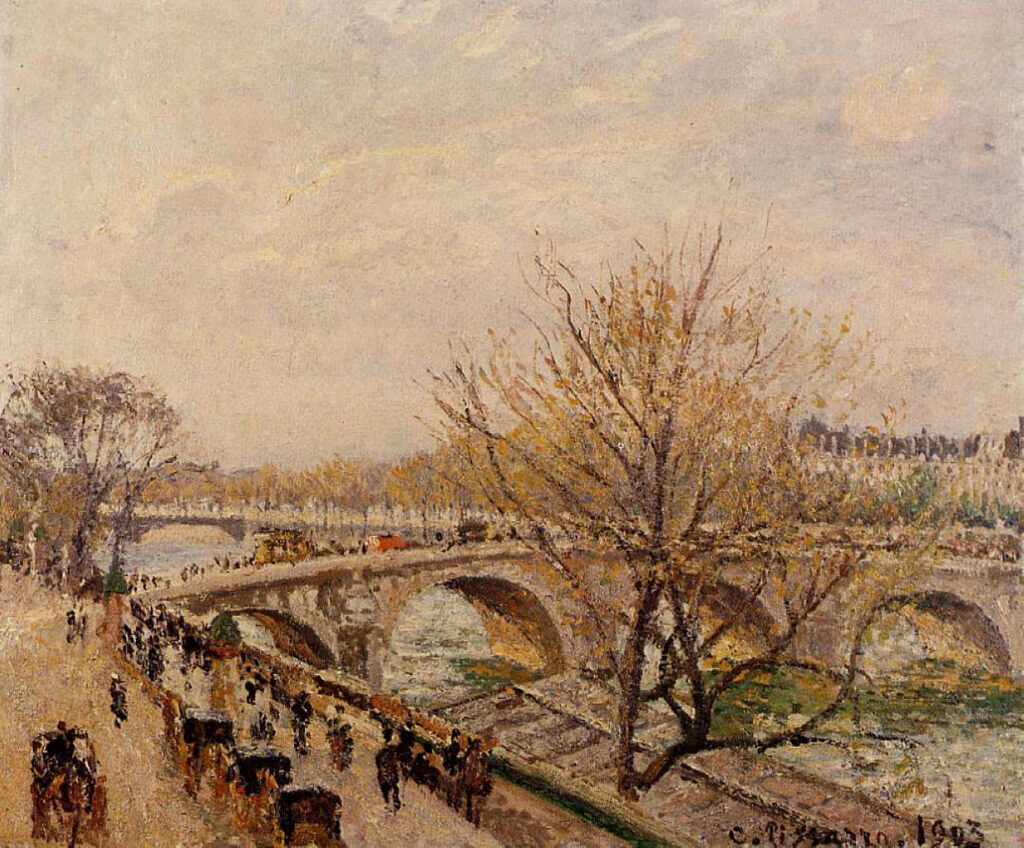 The Seine at Paris, Pont Royal (1903) - Camille Pissarro Tablo