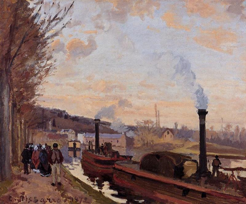 The Seine at Port Marly (1872) - Camille Pissarro Tablo