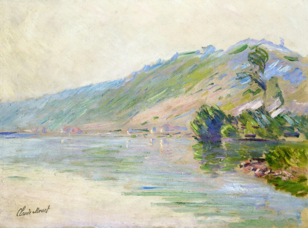 The Seine at Port Villes, Clear Weather (1894) - Claude Monet Tablo