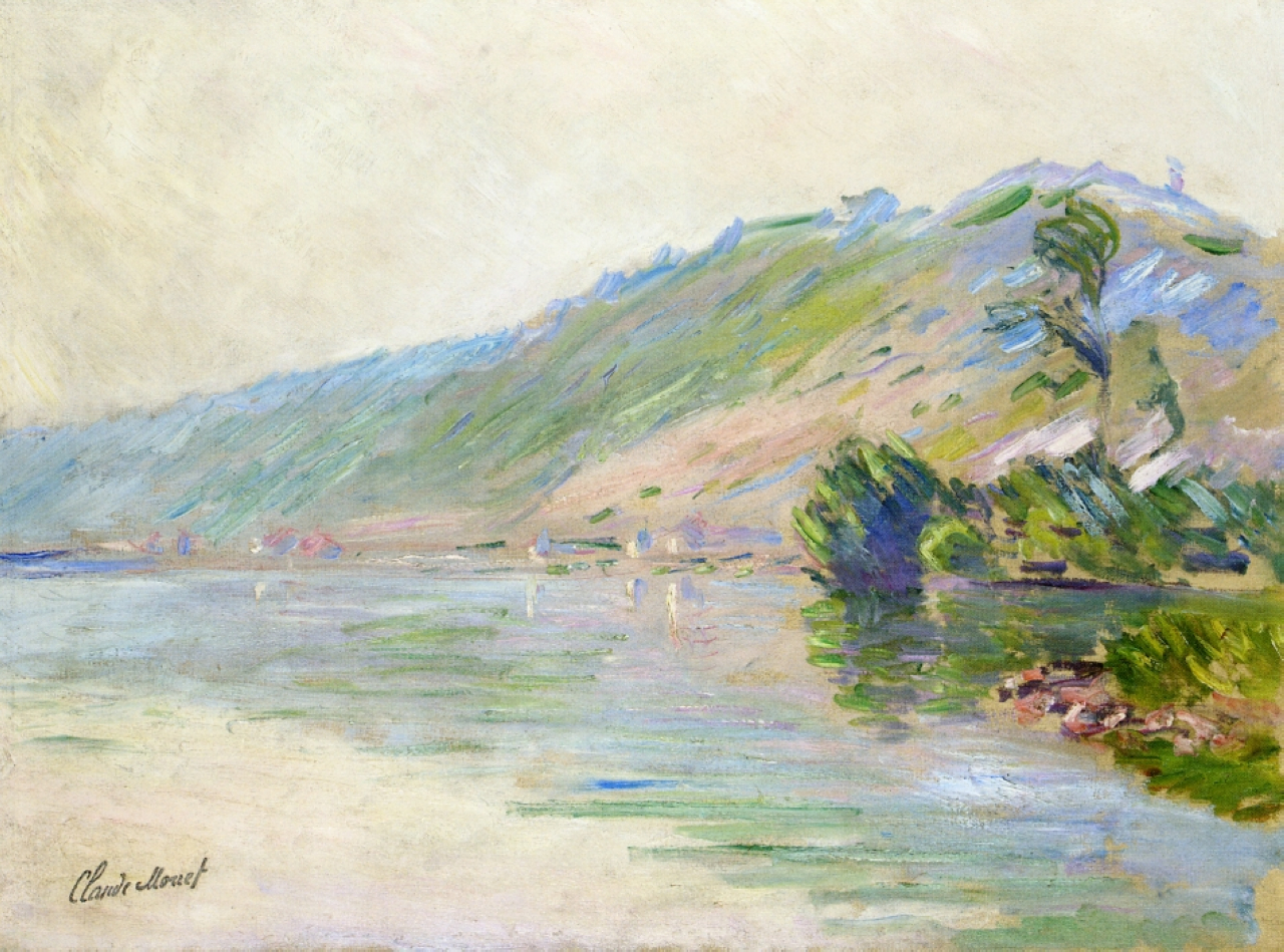 The Seine at Port Villes, Clear Weather (1894) - Claude Monet Tablo
