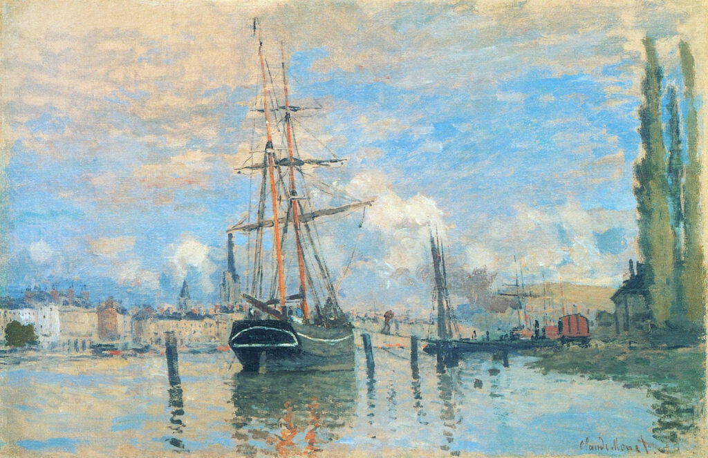 The Seine at Rouen (1872) - Claude Monet Tablo