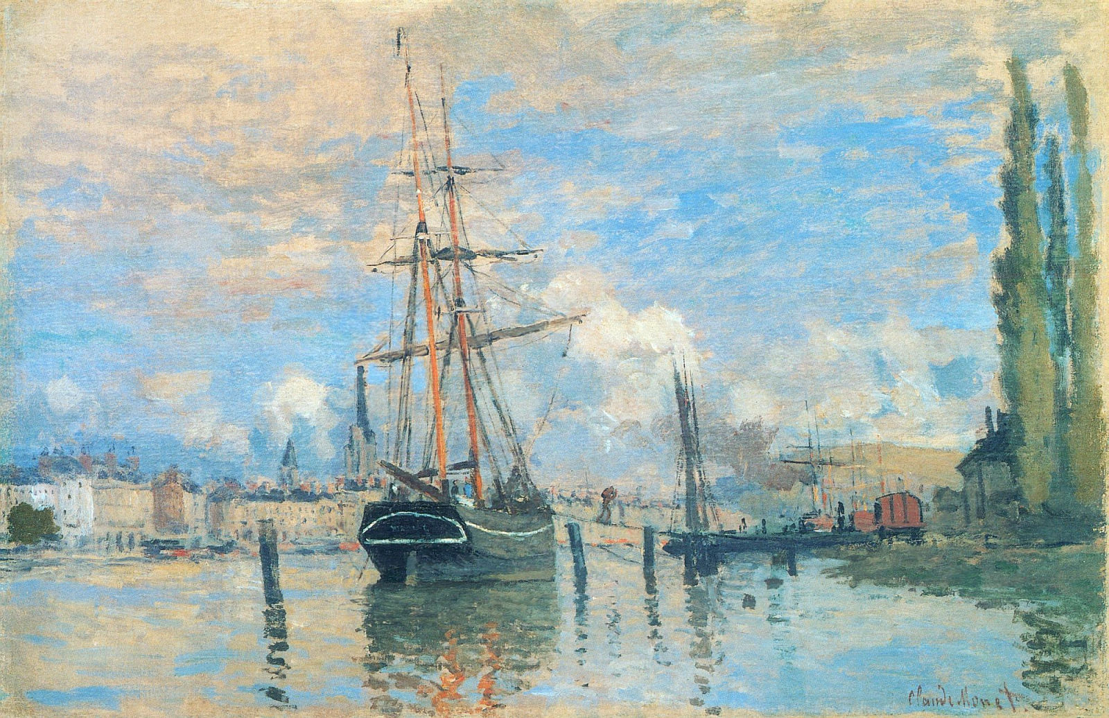 The Seine at Rouen (1872) - Claude Monet Tablo