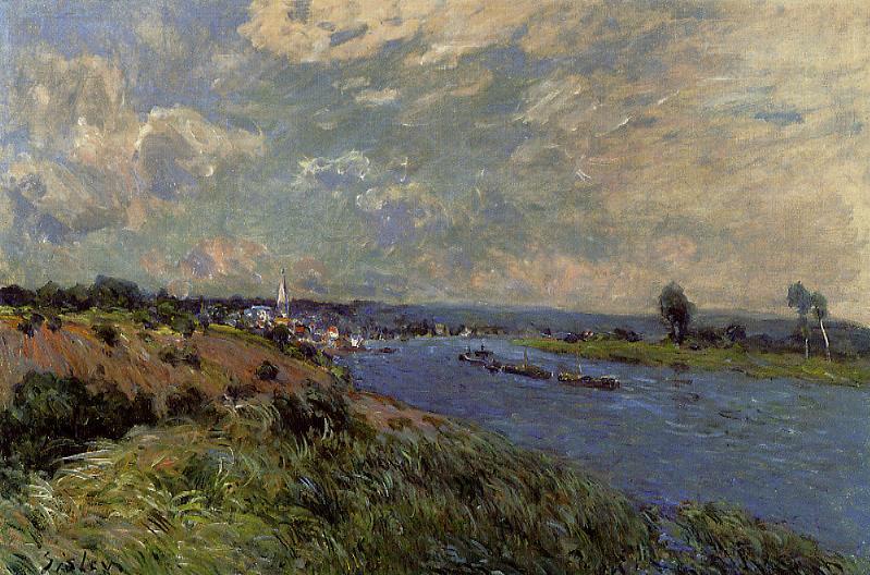 The Seine at Saint Cloud (1877) - Alfred Sisley Tablo