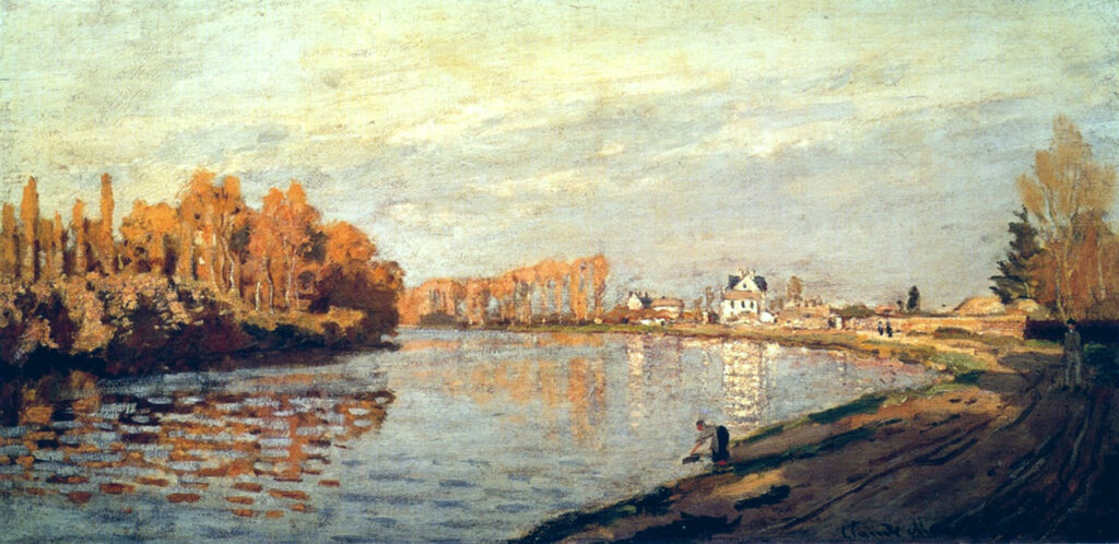 The Seine near Bougival (1872) - Claude Monet Tablo