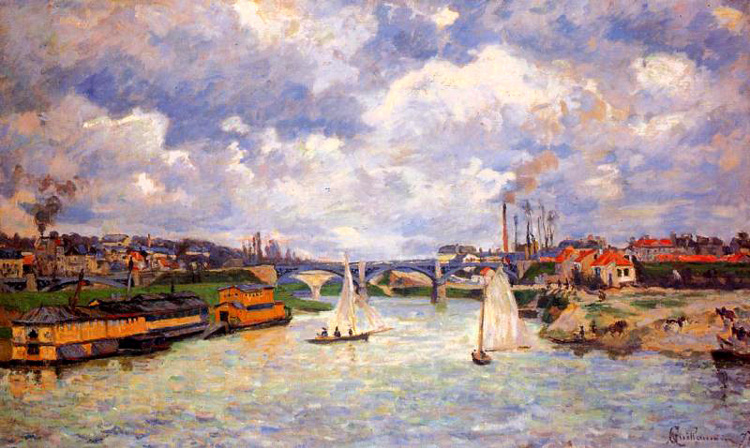 The Seine river at Charenton (1878) - Armand Guillaumin Tablo