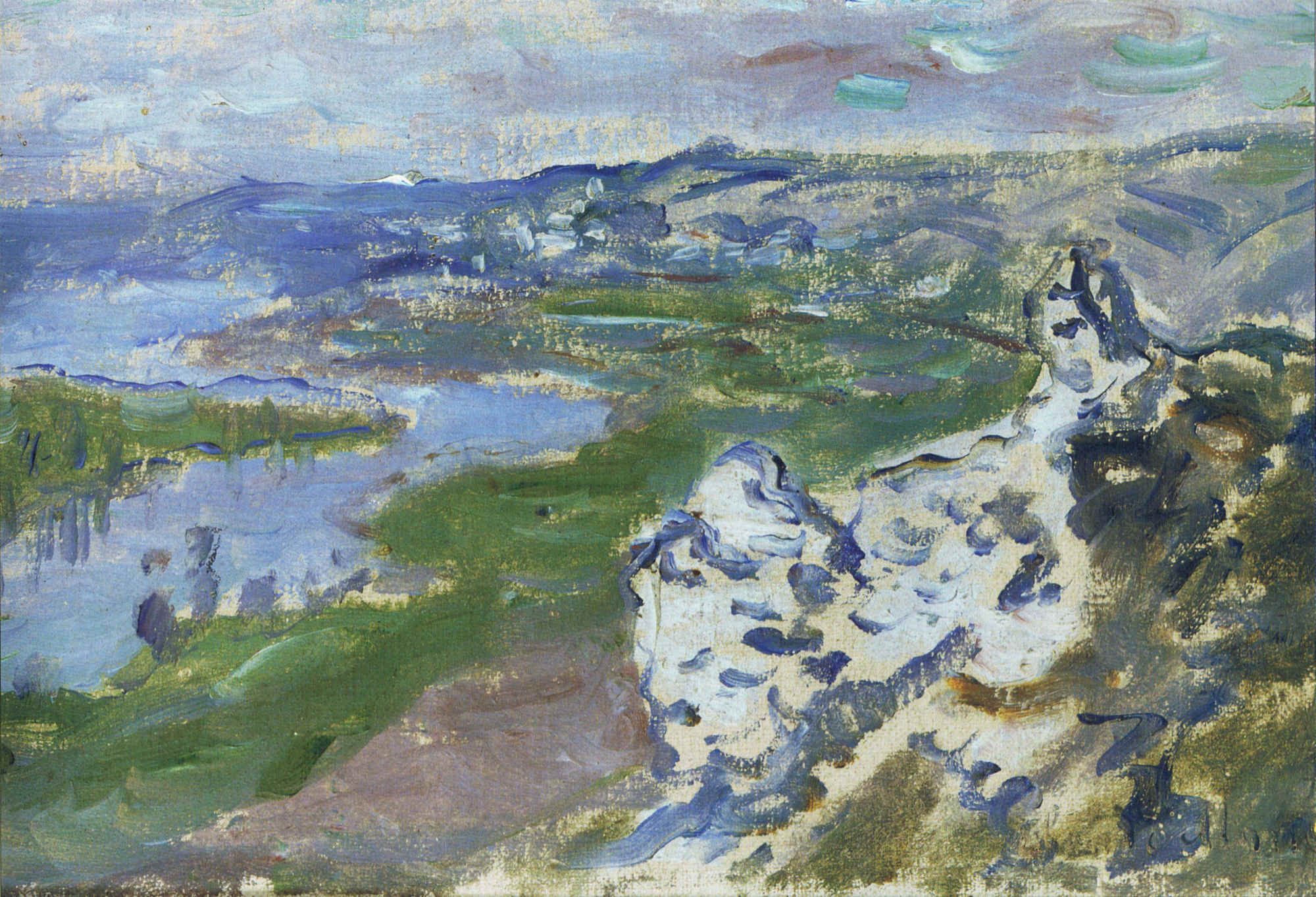 The Seine, seen from the heights Chantemesle (1881) - Claude Monet Tablo
