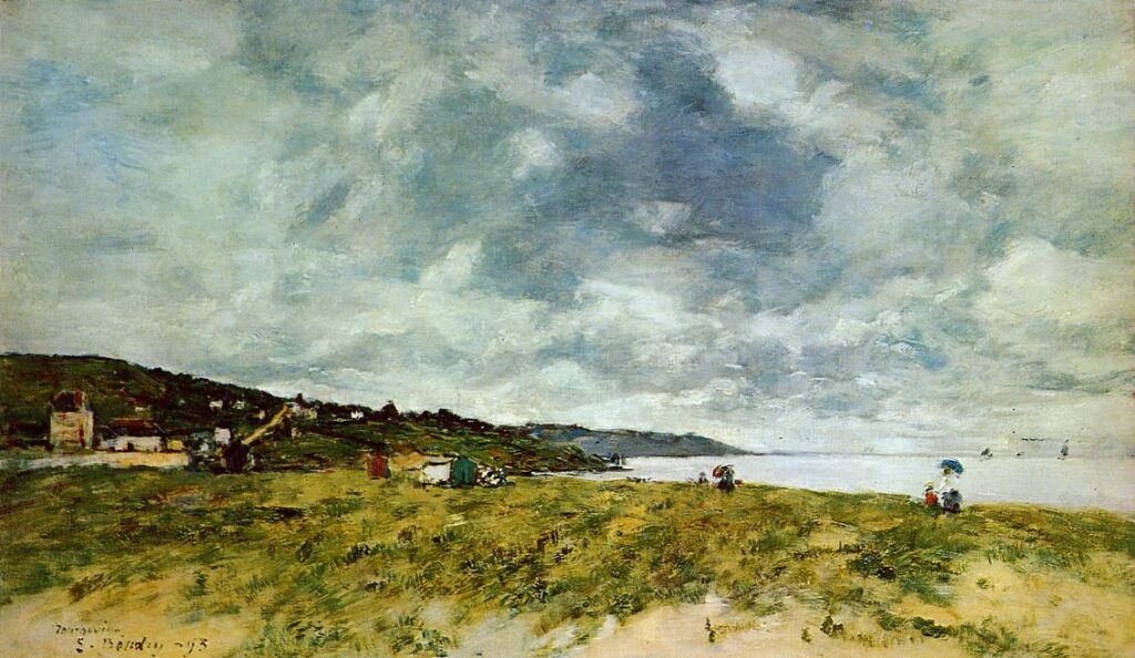 The Shore at Tourgeville (1893) – Eugène Boudin Tablo
