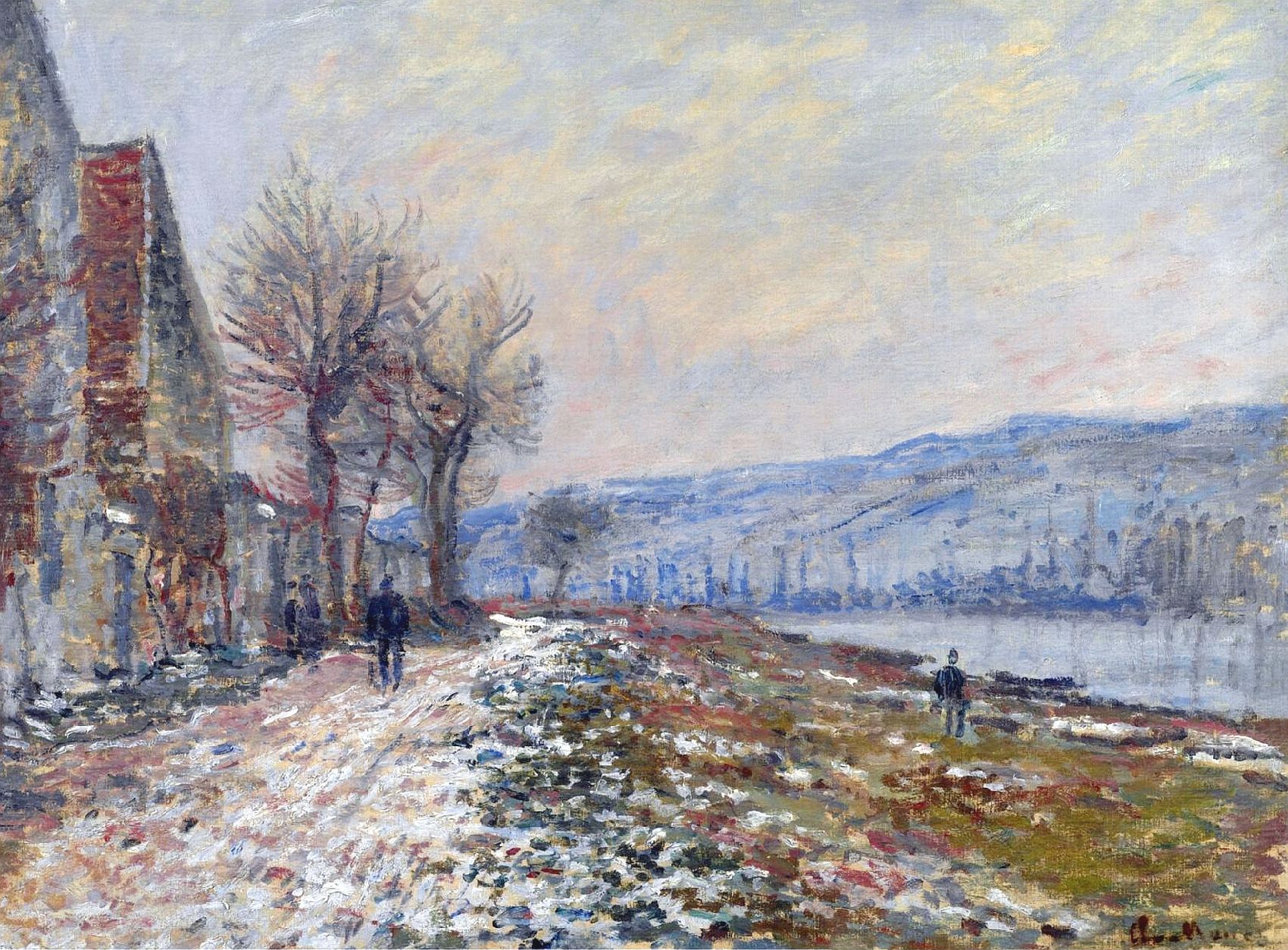 The Siene at Lavacourt, Effect of Snow (1879) - Claude Monet Tablo