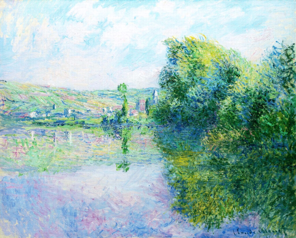 The Siene at Vetheuil (1880) - Claude Monet Tablo