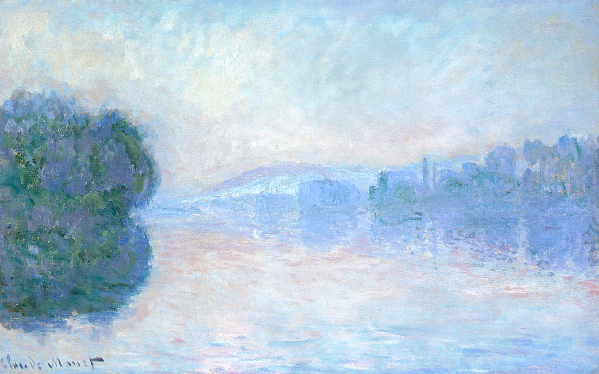 The Siene near Vernon (1894) - Claude Monet Tablo