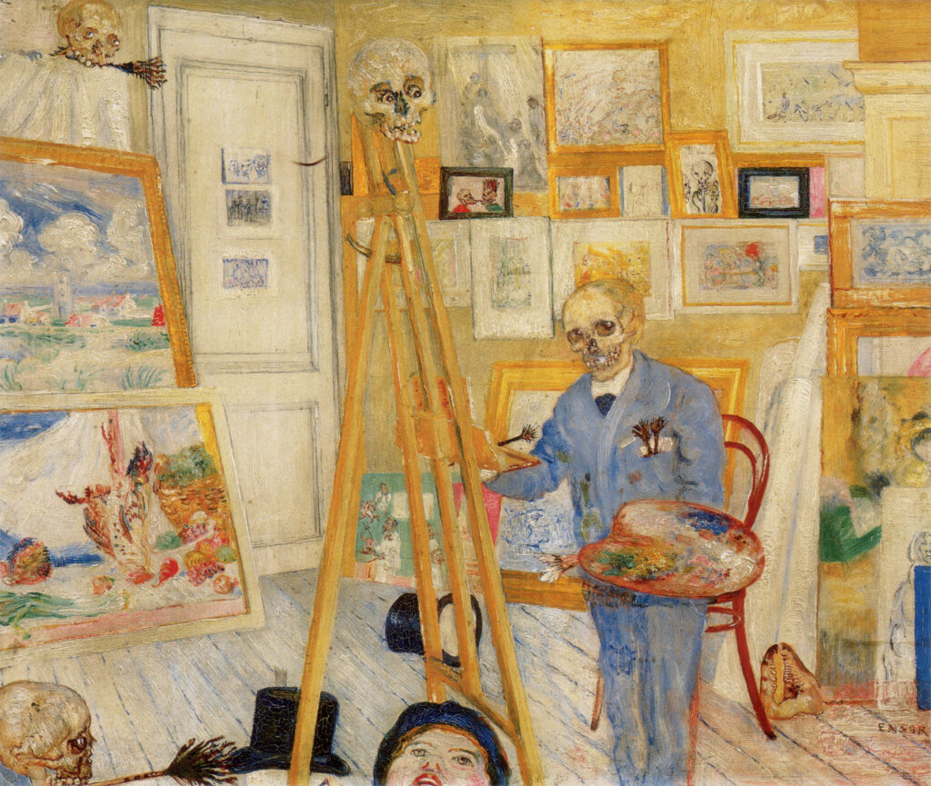 The Skeleton Painter (1896) - James Ensor Tablo