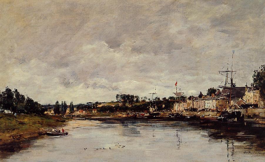 The Somme at Saint Valery sur Somme (1890) - Eugène Boudin Tablo