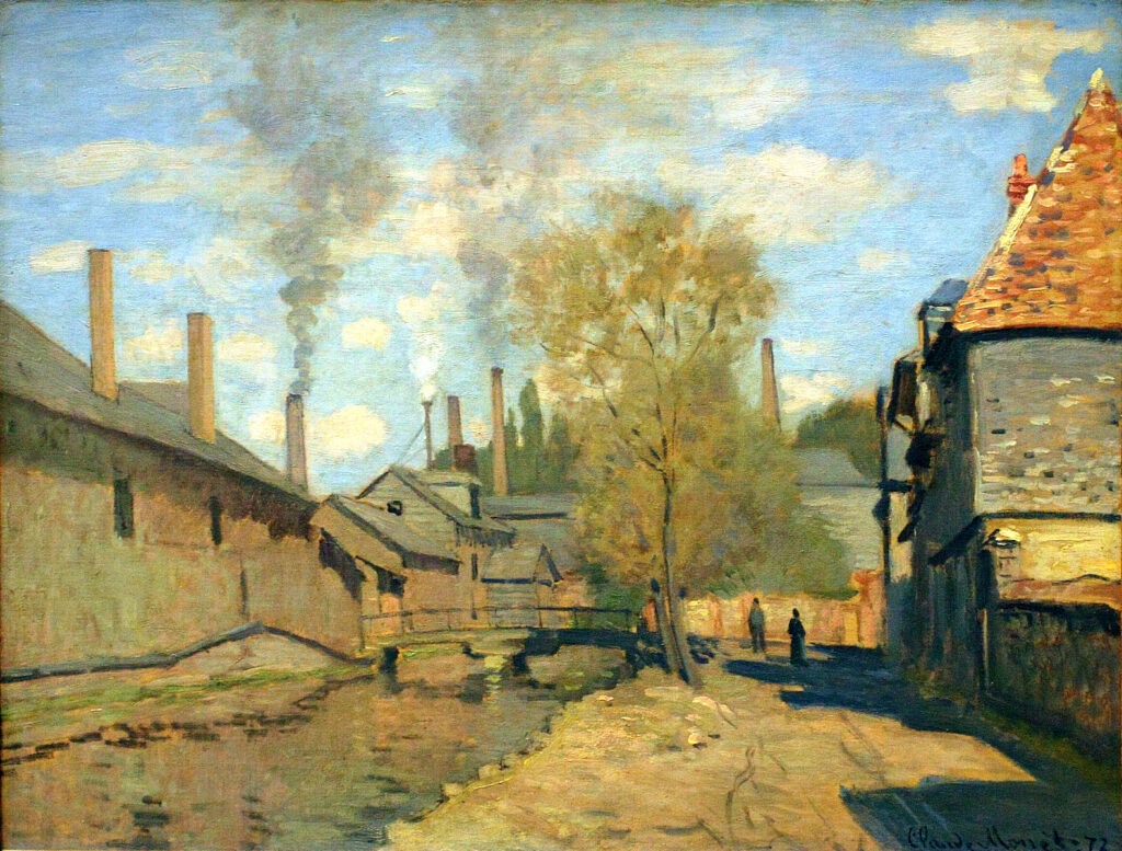 The Stream of Robec at Rouen (1872) - Claude Monet Tablo