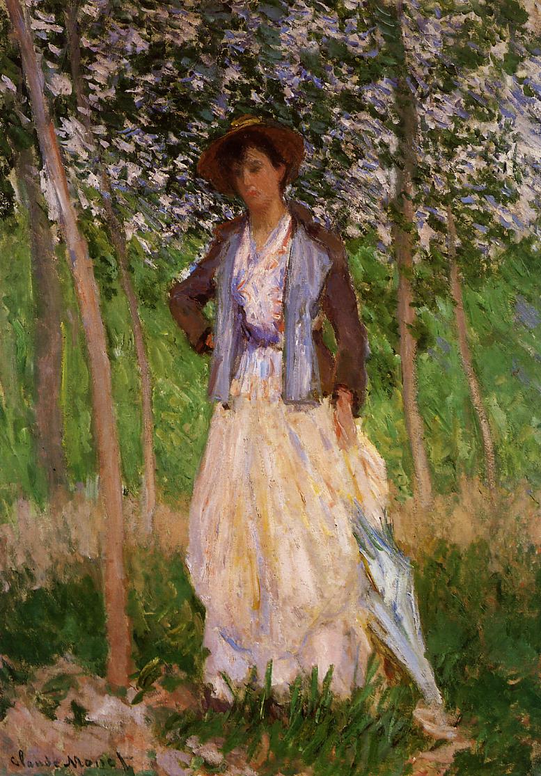 The Stroller (Suzanne Hoschede) (1887) - Claude Monet Tablo