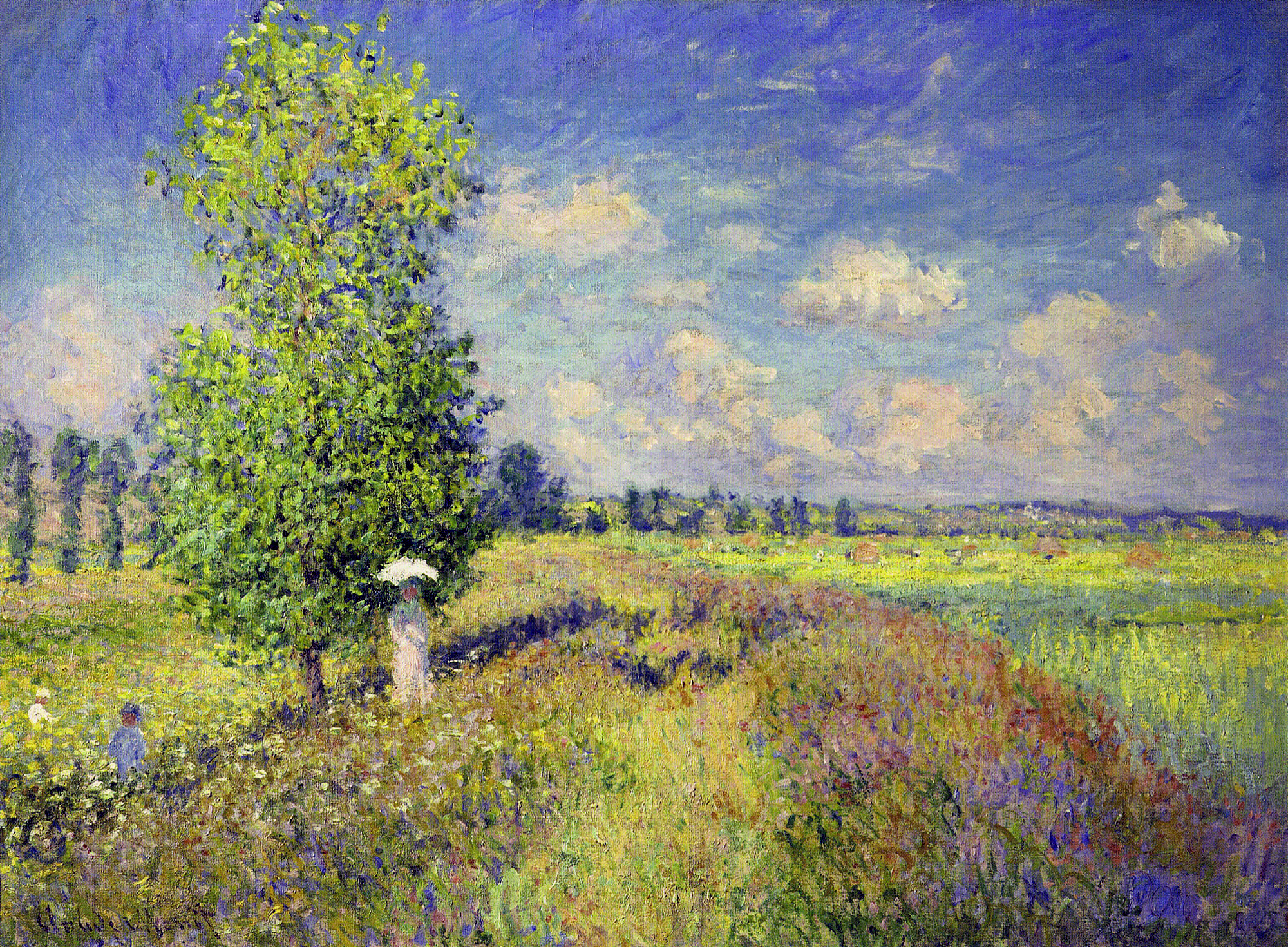 The Summer, Poppy Field (1875) - Claude Monet Tablo