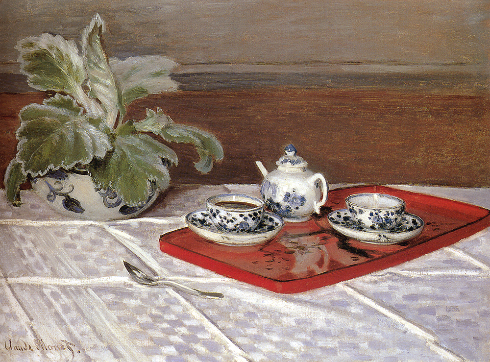 The Tea Set (1872) - Claude Monet Tablo