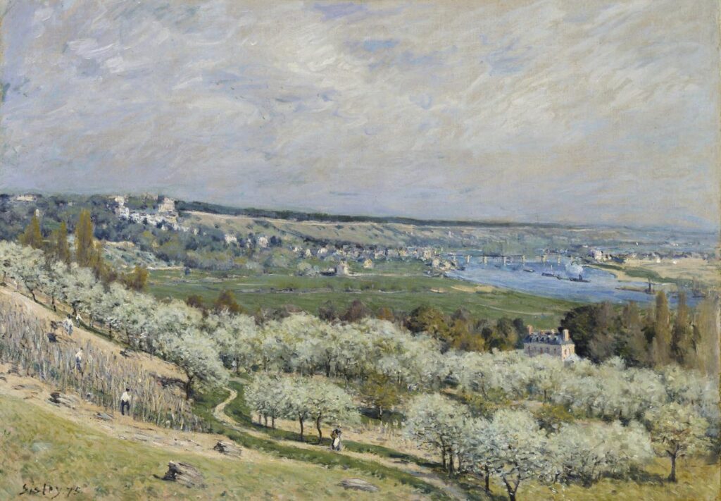 The Terrace at Saint Germain, Spring (1875) - Alfred Sisley Tablo