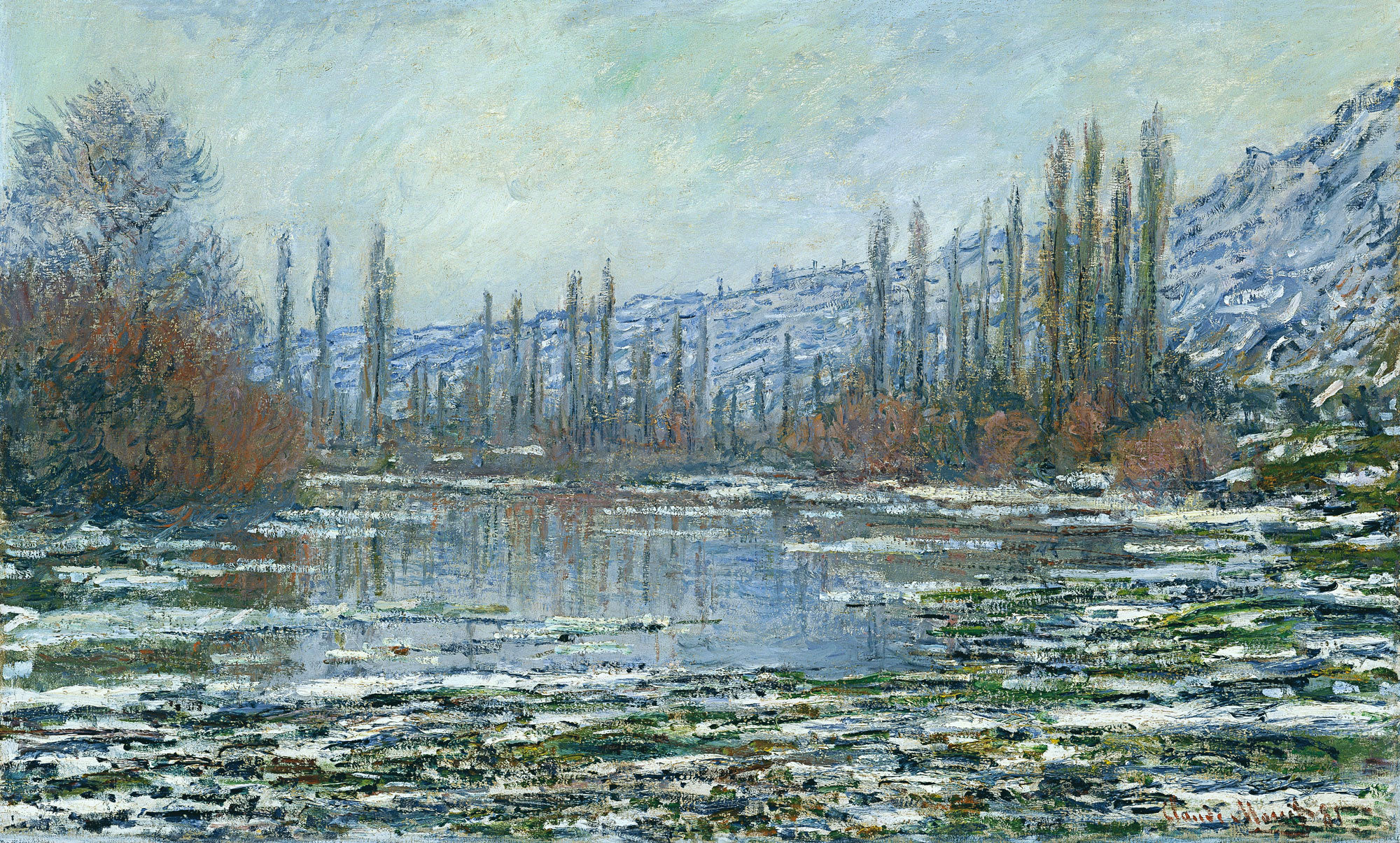 The Thaw at Vetheuil (1881) - Claude Monet Tablo