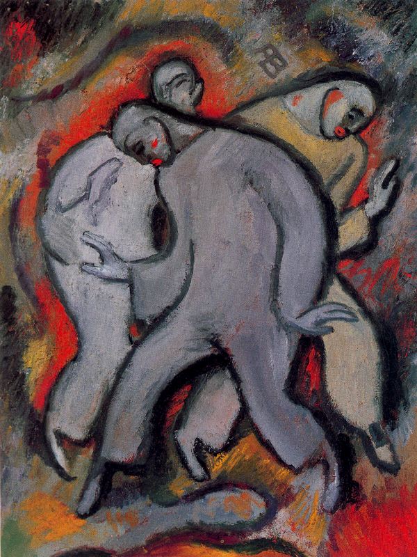 The Three Pierrots No. 2 (1911) - Albert Bloch Tablo