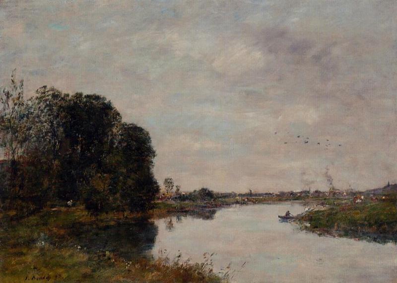 The Toques at Saint Arnoult (1893) - Eugène Boudin Tablo