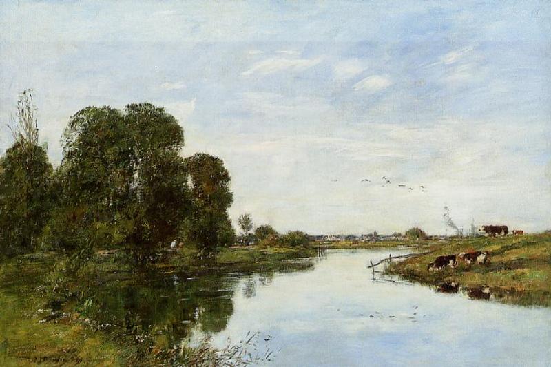 The Toques at Saint Arnoult (1895) - Eugène Boudin Tablo