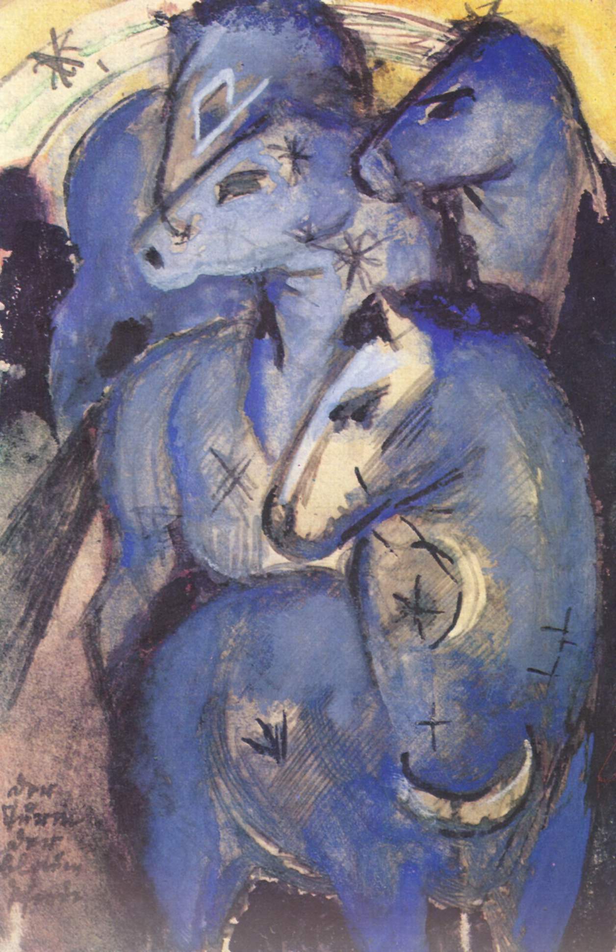 The Tower of Blue Horses (sketch) (1912) - Franz Marc Tablo