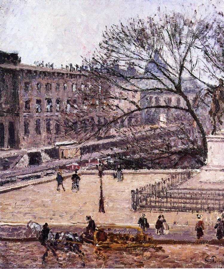 The Treasury and the Academy, Gray Weather (1903) - Camille Pissarro Tablo