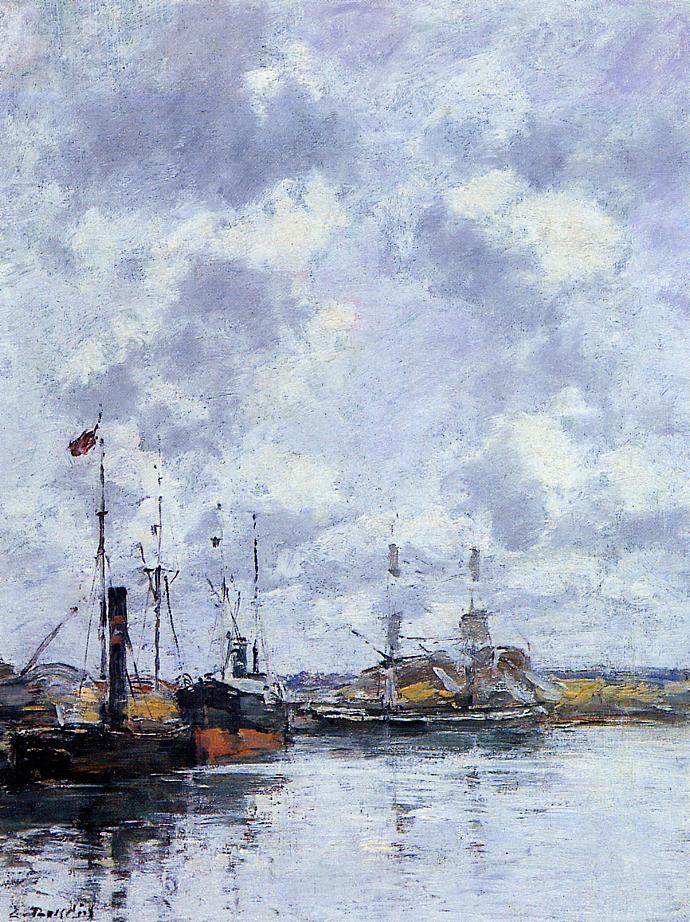 The Trouville Basin (1885) - Eugène Boudin Tablo