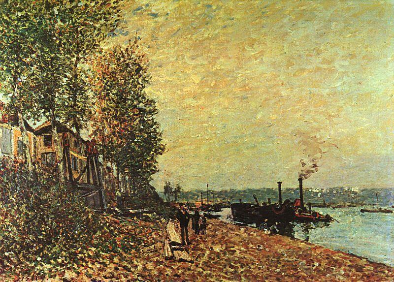 The Tugboat (1883) - Alfred Sisley Tablo