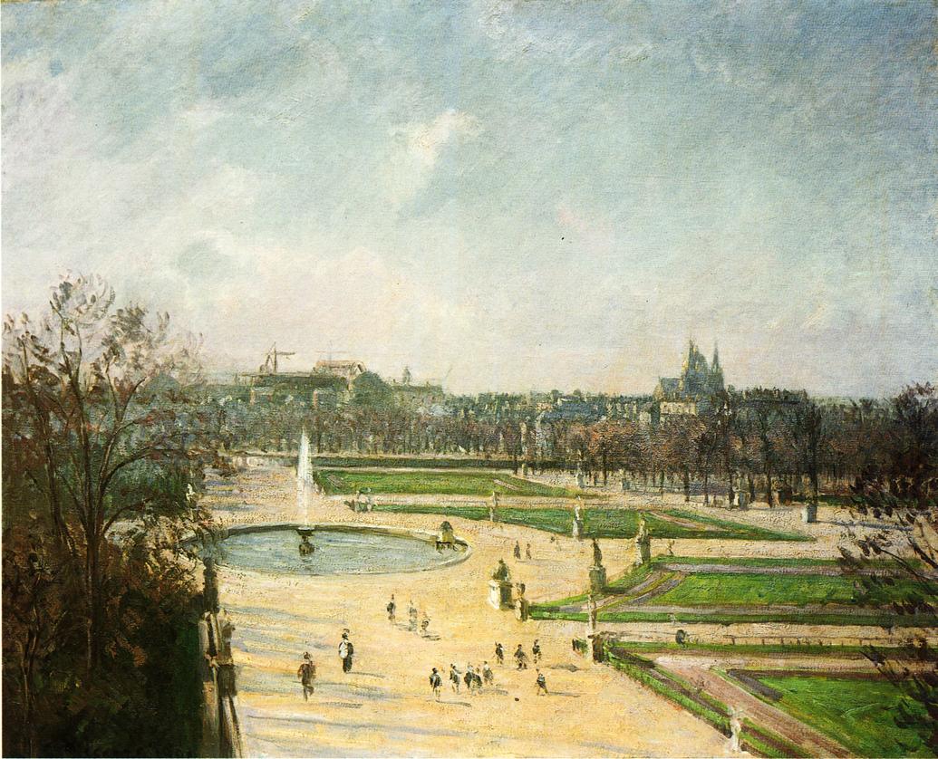 The Tuileries Gardens, Afternoon, Sun (1900) - Camille Pissarro Tablo