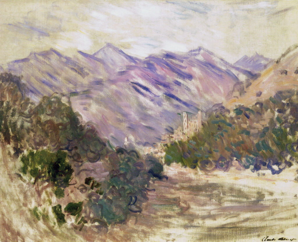 The Valley of the Nervia with Dolceacqua (1884) - Claude Monet Tablo
