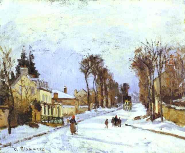 The Versailles Road at Louveciennes (1869) - Camille Pissarro Tablo