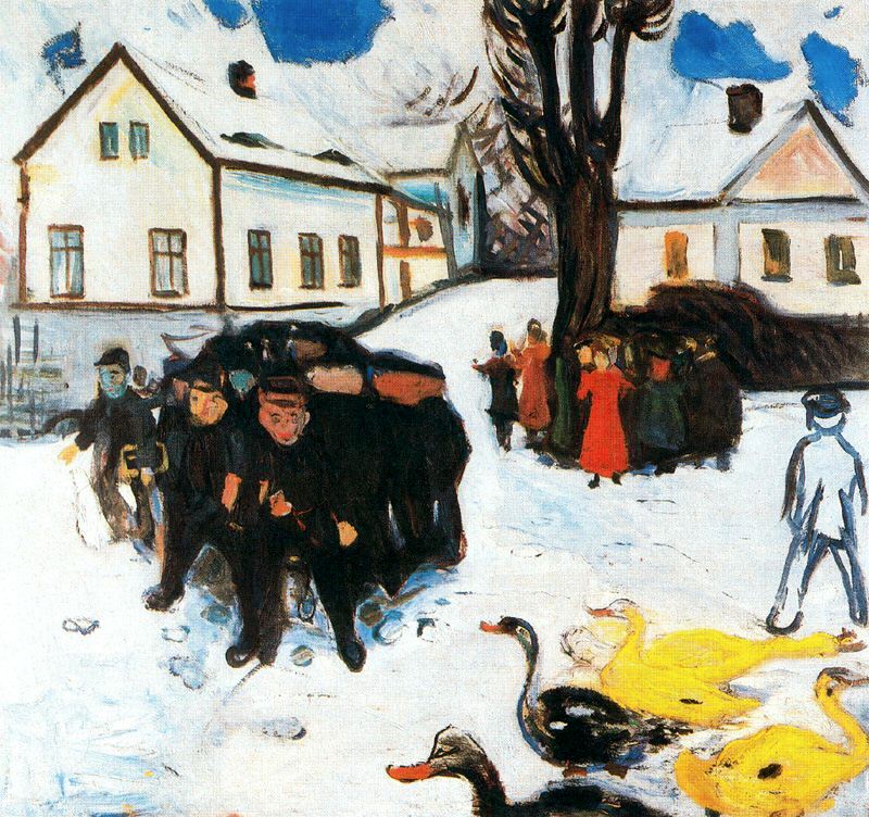 The Village Street (1905) - Edvard Munch Tablo