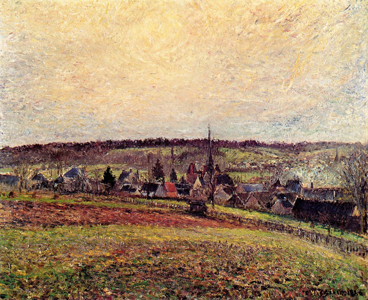 The Village of Eragny (1885) - Camille Pissarro Tablo