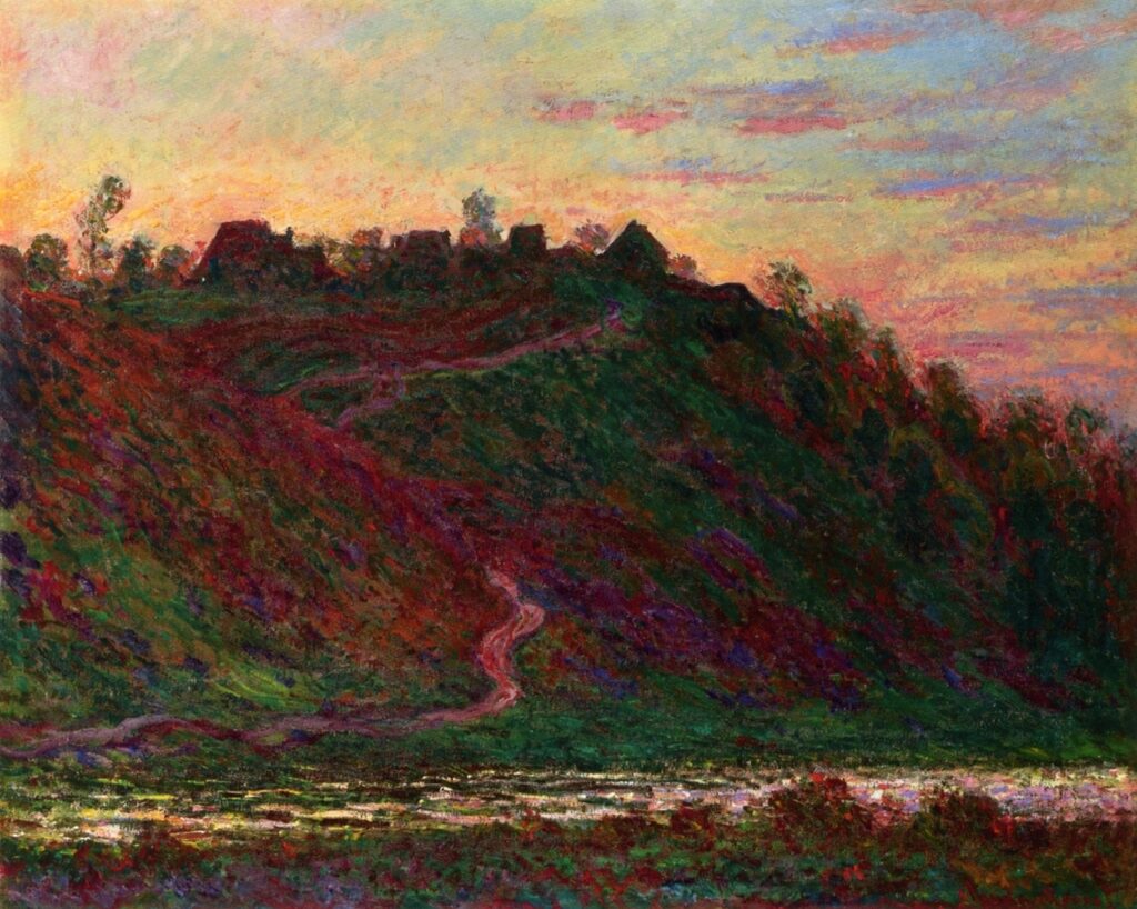 The Village of La Roche Blond, Sunset (1889) - Claude Monet Tablo