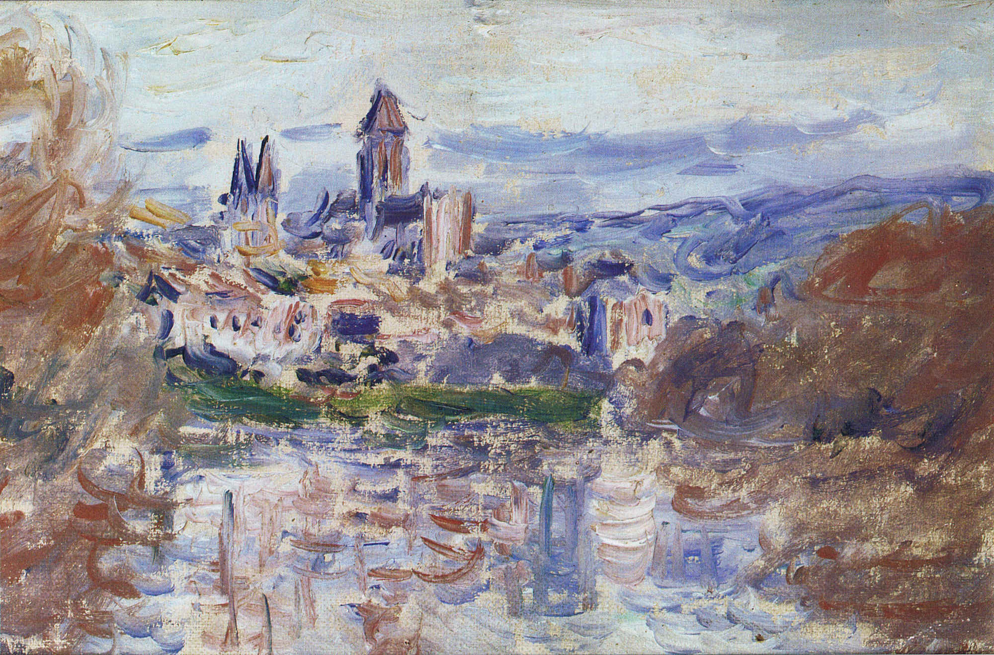 The Village of Vétheuil (1879) - Claude Monet Tablo