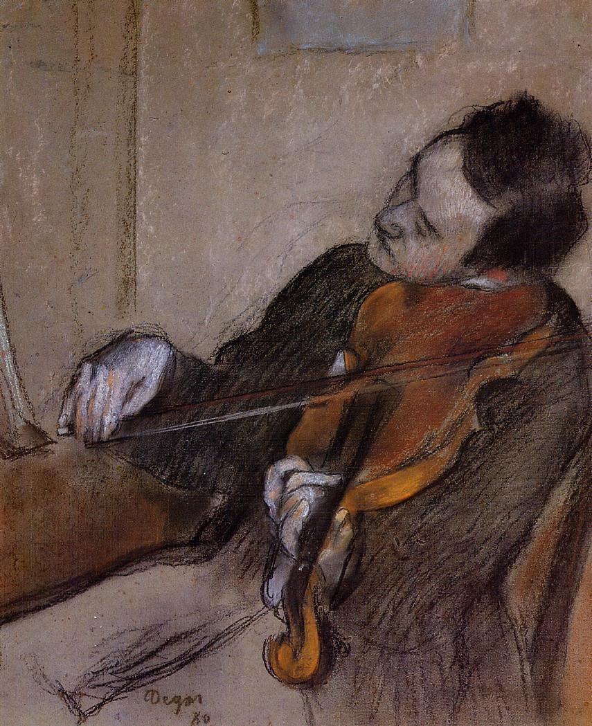 The Violist (1880) - Edgar Degas Tablo