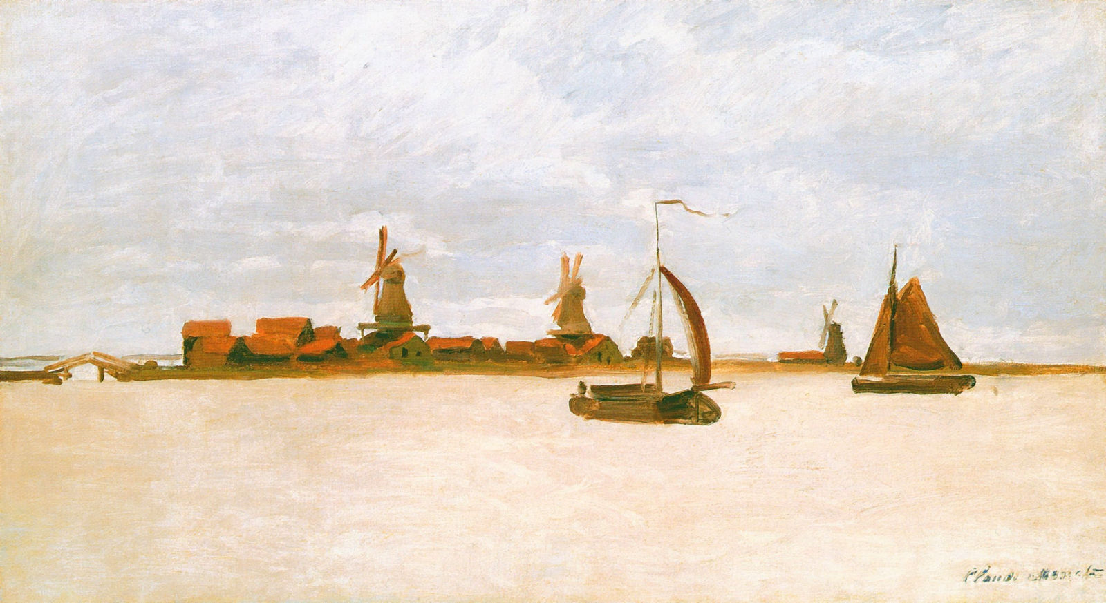 The Voorzaan (1871) - Claude Monet Tablo