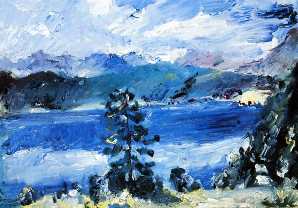 The Walchensee with a Larch Tree (1921) - Lovis Corinth Tablo